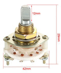 Band Selector Rotary Switch 1 Pole 10 Position 1 Deck With Plastic Knob For DIY Electronics Audio Control Panels, detailed size view