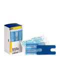 First Aid Only blue metal-detectable knuckle bandages refill, 20-count, SmartCompliance box with individually wrapped bandages