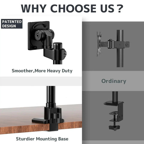 Heavy Duty Aluminum Ultrawide Monitor Desk Mount And Adjustable Monitor Arm For Wide Screens Up To 57 Inches design comparison image