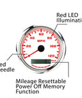 Red LED speedometer from Pro Series 6 Gauge Set With 110mm Speedometer Tachometer And 52mm Fuel Level Water Temperature Oil Pressure.