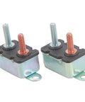 Built Tough Auto Reset Circuit Breaker 50 Amp 12V 24V Stud Bolt Mount for Trucks Boats showing dual terminals and rugged casing.