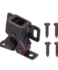 Stainless Steel Double Roller Cabinet Latches 30 Pack With Magnetic Damping For Soft Close Doors shown with screws
