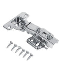 Stainless Steel Hydraulic Cabinet Hinges With Soft Close For Full And Half Overlay Doors The Go To Choice For Wardrobe And Cupboard Copper Plated With Six Thickening Arms shown with screws