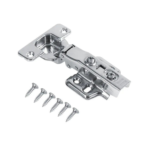 Stainless Steel Hydraulic Cabinet Hinges With Soft Close For Full And Half Overlay Doors The Go To Choice For Wardrobe And Cupboard Copper Plated With Six Thickening Arms shown with screws