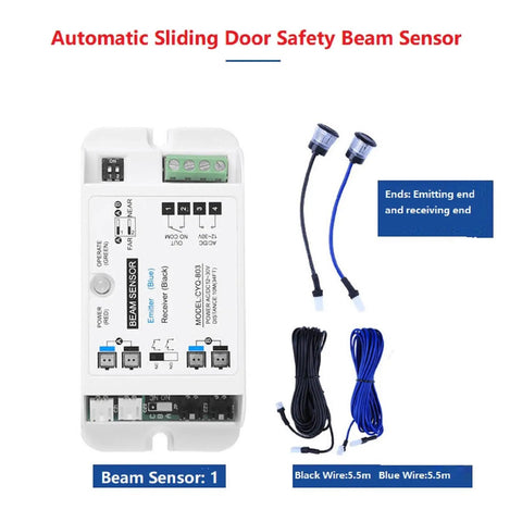 Infrared Safety Beam Sensor for Automatic Sliding Doors, High Sensitivity Anti Clip Device, Built To Last Fireproof ABS