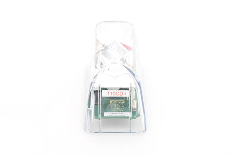 Front view of Go To Emergency White Xenon Strobe Light With 12V DC Power 60 FPM Flash Beacon, clear housing with 110CD label