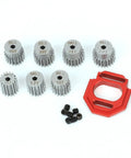 Beefed Up 40CrMo Pinion Gear Set 16T 17T 18T 19T 20T 21T 22T With 50 Percent Strength Upgrade for Losi RC and ARRMA models, with screws