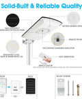 Overview of Dual Color Solar Street Light With Remote Dimmable 6000K Cool White And 3000K Warm White Dusk To Dawn features and components