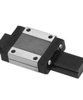 Mini Linear Rail Guide M3 Thread Bearing Steel Sliding Guideway For DIY Automation Equipment And Motion Systems Slick Low Friction Linear Motion Durable Metal Construction Compact Design For Robotics CNC Projects MGN15C, black slider close-up