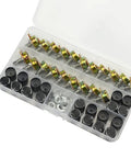 20 Pack High Quality B10K 10K Ohm Knurled Shaft Linear Rotary Potentiometers With Black Knob Kit WH148 Includes Nuts Washers Caps