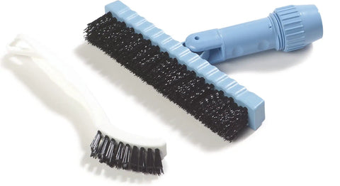 Flo Pac Grout Brush With Nylon Bristles For Tight Grout Lines And Seams 8 Inch Angled Handle For Easy Scrubbing In Bathroom And Kitchen Tile