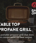 Tabletop Propane Grill With Large Cooking Surface, Heat Resistant Handles, Easy Temperature Control Knob, Portable Gas Grill