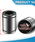 NOOTO linear ball bearing SW8G, 1/2 in bore, rubber-sealed metal bushing; front and side views, 2 pcs.