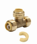 10 Pack Three Quarter Inch Push Fit Tee Fittings For PEX Copper CPVC With Disconnect Clip No Tools Needed Lead Free DZR Brass Easy Install