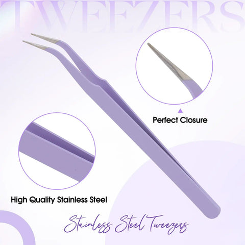 Precision Lash Extension Tweezers For False Eyelashes Stainless Steel Lash Applicator Tool With Calibrated Tension For Mega Volume