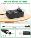 12V 3A DC Power Supply Adapter 36W for LED strips, 3D printers, CCTV cameras, with 5.5x2.5mm plug and 4.9ft cable.