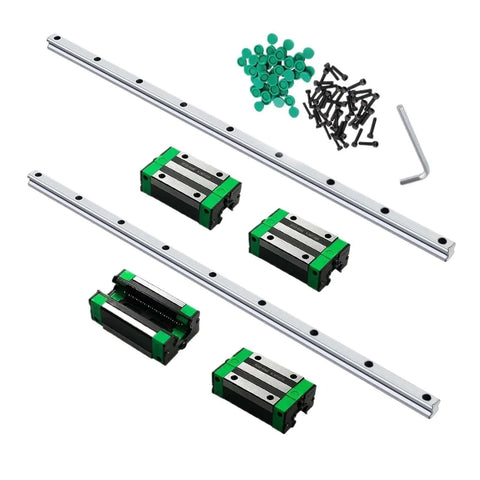 Get High Precision Linear Guide Rail Kit With 2pcs HGR20 Rails And 4pcs HGH20CA Bearing Blocks For Smooth 3D Printer Or CNC Machining Action And Zero Stick Slip, steel rails and blocks, screws, hex key