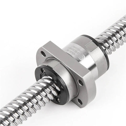 Top Tier C5 Machined Ball Screw SFY2020 Custom Roller Shaft With Flange Single Nut close-up view showcasing the precise machining and flange.