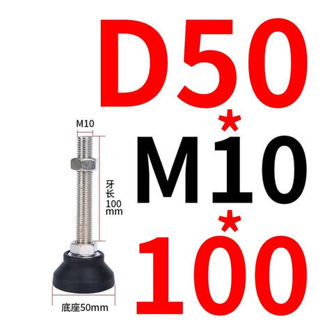 Rock Solid Adjustable Leveling Feet With Swivel Base And Smooth Glide Pads Heavy Duty Stainless Steel legs with M10 thread.