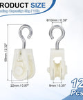 Mini Nylon Pulley Wheel 12 Pack 0.39 Inch Inner Diameter 2.32 Inch Length Plastic Pulleys Single Sheave for Rope Lifting diagram