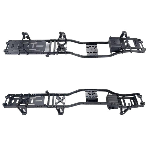 Axial RC Chassis Frame Upgrade Kit For 1 By 10 6x6 Rock Crawler, Carbon Fiber And Metal Construction, Lightweight Strength Boost For SCX10