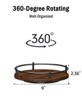 Diagram of Rotating Nine Inch Lazy Susan Spice Organizer For Kitchen Countertop And Cabinet, with 360-degree rotation feature