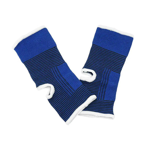 Kids Compression Ankle Sleeve For Sprains And Tendonitis Knitted Ankle Brace, blue sock support, pair for sports and recovery.