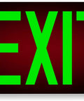 Frameless Red Photoluminescent Exit Sign With Removable Arrows No Wiring Required UL 924 Listed NFPA 101 IBC Compliant