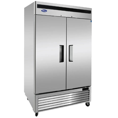 Pro Level Commercial Reach In Freezer With A Rock Solid Bottom Mount Compressor For Quick Service In Sweltering Prep Zones, 44.7 cu ft, stainless steel design.