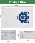12 Pack AirClean 3D GN Vacuum Bags Replacement For GN Series Fits Classic C1 Complete C1 C2 C3 showing dimensions