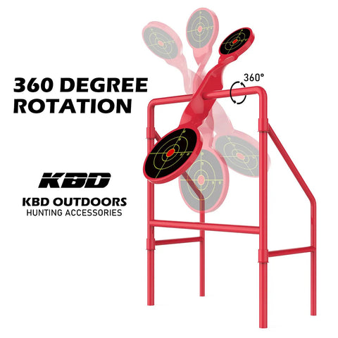 Heavy Duty Metal Shooting Targets With Double Blast Spinner Three Eighths Inch Steel Target For Rifle Pistol And 9mm Practice, showing 360-degree rotation
