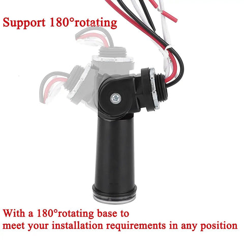 Outdoor Photoelectric Sensor 120V AC Photocell Light Switch Dusk To Dawn Swivel with 180° rotating base