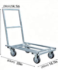 Heavy Duty Push Cart Dolly Platform Truck For Hauling Up To 661 Lbs With A 25 Inch Long By 15 Inch Wide By 30 Inch High Flatbed Hand Truck Style Utility Carrier Built For Warehouse Workshop And Home, steel frame, 4 casters