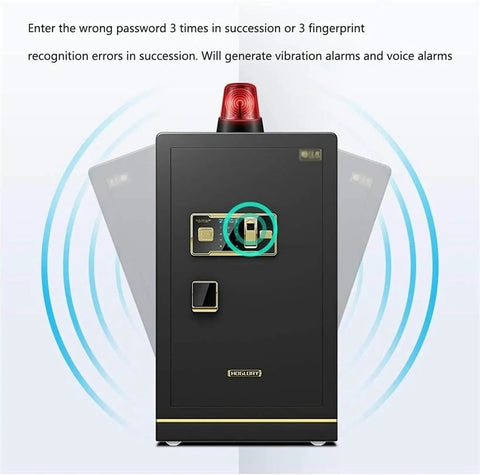 Digital Home Safe With Alarm and Password Lock, All Steel Security Safe for Bedroom, Anti Theft Alarm After Three Wrong Attempts.