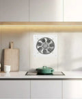 6 Inch Wall Mounted Exhaust Fan For Garage And Home Use With Backdraft Damper Delivers 308 CFM For Quick Ventilation In Attic Basement And Commercial Spaces Heavy Duty And Energy Efficient 42W 110V White installed in kitchen wall