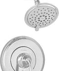 Patience Trim Kit With Water Saving Shower Head And Cartridge Polished Chrome Finish Model TU106507.002, wall-mounted shower head view