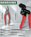 155 Piece Heavy Duty 304 Stainless Steel Cable Tie Gun Kit dimensions with red handles, ties in three sizes