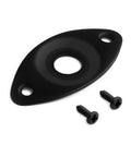 Fresh Curved Oval Guitar Output Jack Socket Plate With Sleek Black Finish And Included Mounting Screws For Les Paul Jackson Bass Rig setup