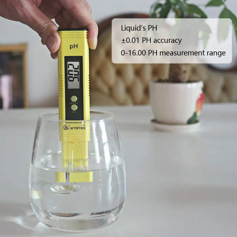 Digital pH Meter For Water With ATC Auto Temperature Compensation 0.01 pH Resolution 0 To 16 pH Range Fast Tester in glass