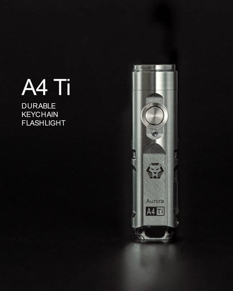 Super Bright Titanium Keychain Flashlight Six Hundred Fifty Lumens USB C Rechargeable EDC Mini Pocket Torch frontal view
