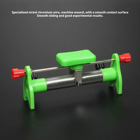 Knockout Adjustable Sliding Rheostat 2 Amp 20 Ohm Variable Resistor features a green frame and a smooth sliding mechanism for experiments.