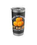 Easily Distracted By Baler Machines Insulated Stainless Steel Tumbler For Hay Baling Fans with Black Leak Proof Lid