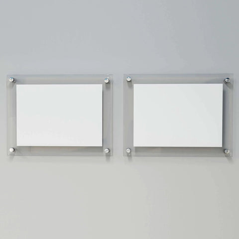 Wall display with Half Inch Diameter Two Inch Stainless Steel Standoff Screws For Wall Mount Sign Holders Elevating Acrylic Signage Ten Pieces