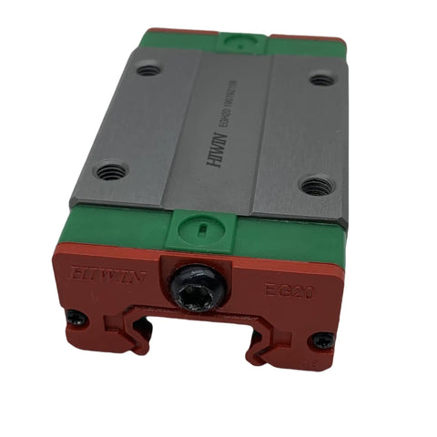 EGH20 Linear Guide Block Carriage With Gothic Arch Rigidity For CNC Machines, 3D Printers And Automation Rock Solid Rail Bearings, Smooth Motion Control, Ball Retainer Prevents Drop, High Precision Block And Rail System, gray steel block