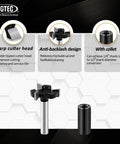 CNC Spoilboard Surfacing Router Bits Set Three Piece With One Quarter Inch Shank And One Inch Cutting Diameter featuring anti-backlash design