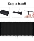 Black Balcony Privacy Screen Windscreen Shade Netting 3x10 Feet With Grommets UV Protection 95 Percent shown with installation tools