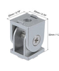 2 Pack Adjustable 180 Degree Pivot Joints For 2020 Aluminum Extrusion, Flexible Connector With M6 Screws, 6mm Aperture, Silver Tone Die Cast Aluminum Joint Built For 2020 Profile Systems, 32mm x 20mm