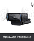 Straight Fire Top Tier HD Webcam Featuring Quick Release Privacy Shutters 1080P Full HD Auto Focus Stream Or Call Crystal Clear Stereo Mic Plug In Ready For PC Laptop with dual stereo mics.