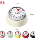 Battery Free Mechanical Kitchen Timer With Magnetic Backing Delivers A 60 Minute Visual Countdown For Cooking Studying Games And Office Tasks