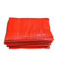 Dang Tough Insulated Concrete Blanket 6X25 Ft With Heavy Duty Grommets And Thick Foam Core For Winter Curing stacked and folded in bright red.